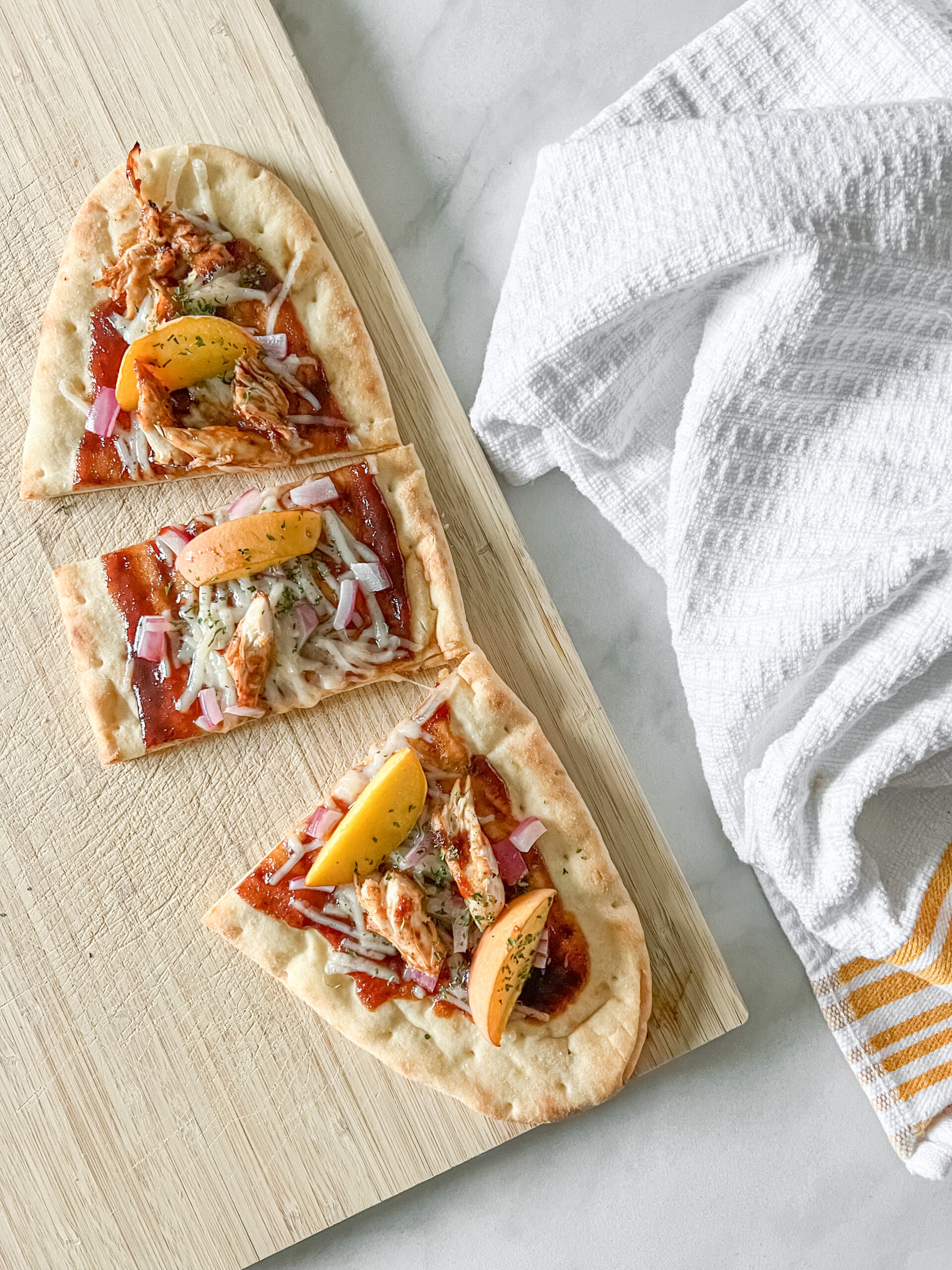 Barbecue Chicken + Peach Flatbreads